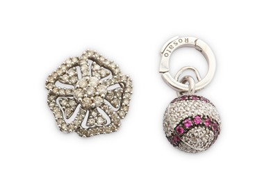 Lot 349 - Two diamond-set charms, one designed as a...