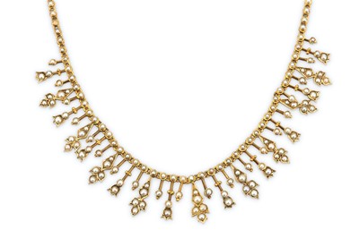 Lot 141 - A seed pearl fringe necklace, circa 1900
