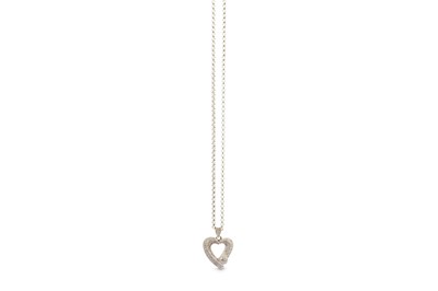 Lot 350 - A diamond pendant necklace, The heart pendant...