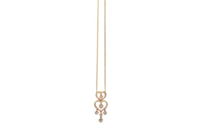 Lot 354 - A diamond-set heart pendant necklace, The...