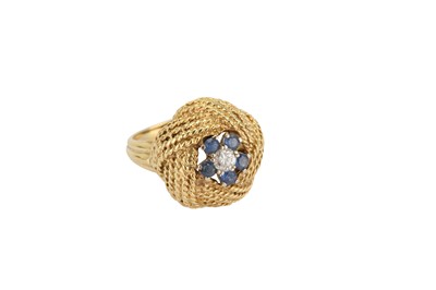 Lot 357 - A sapphire and diamond dress ring, the...