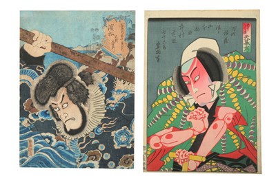 Lot 1095 - A GROUP OF WOODBLOCK PRINTS BY KUNIYOSHI,...