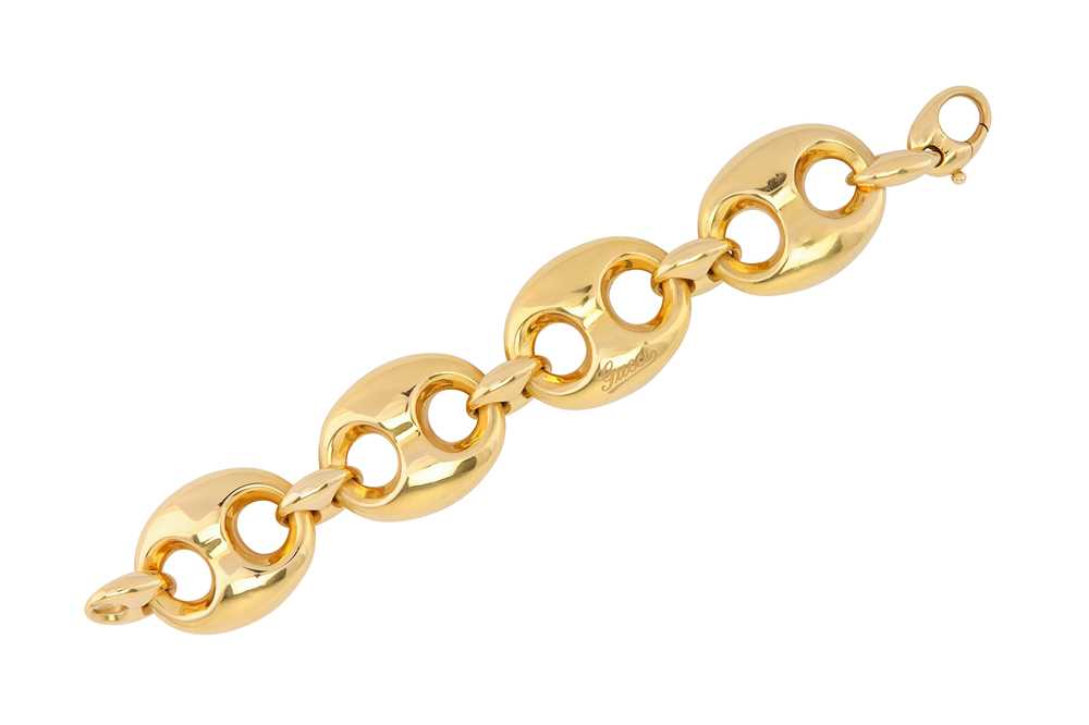 Lot 8 - A fancy-link bracelet, by Gucci Of large...