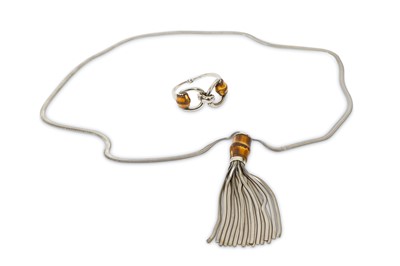 Lot 480 - Gucci Silver Mounted Bamboo Jewellery Set