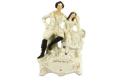 Lot 58 - A STAFFORDSHIRE FLAT BACK GROUP OF LORD BYRON...