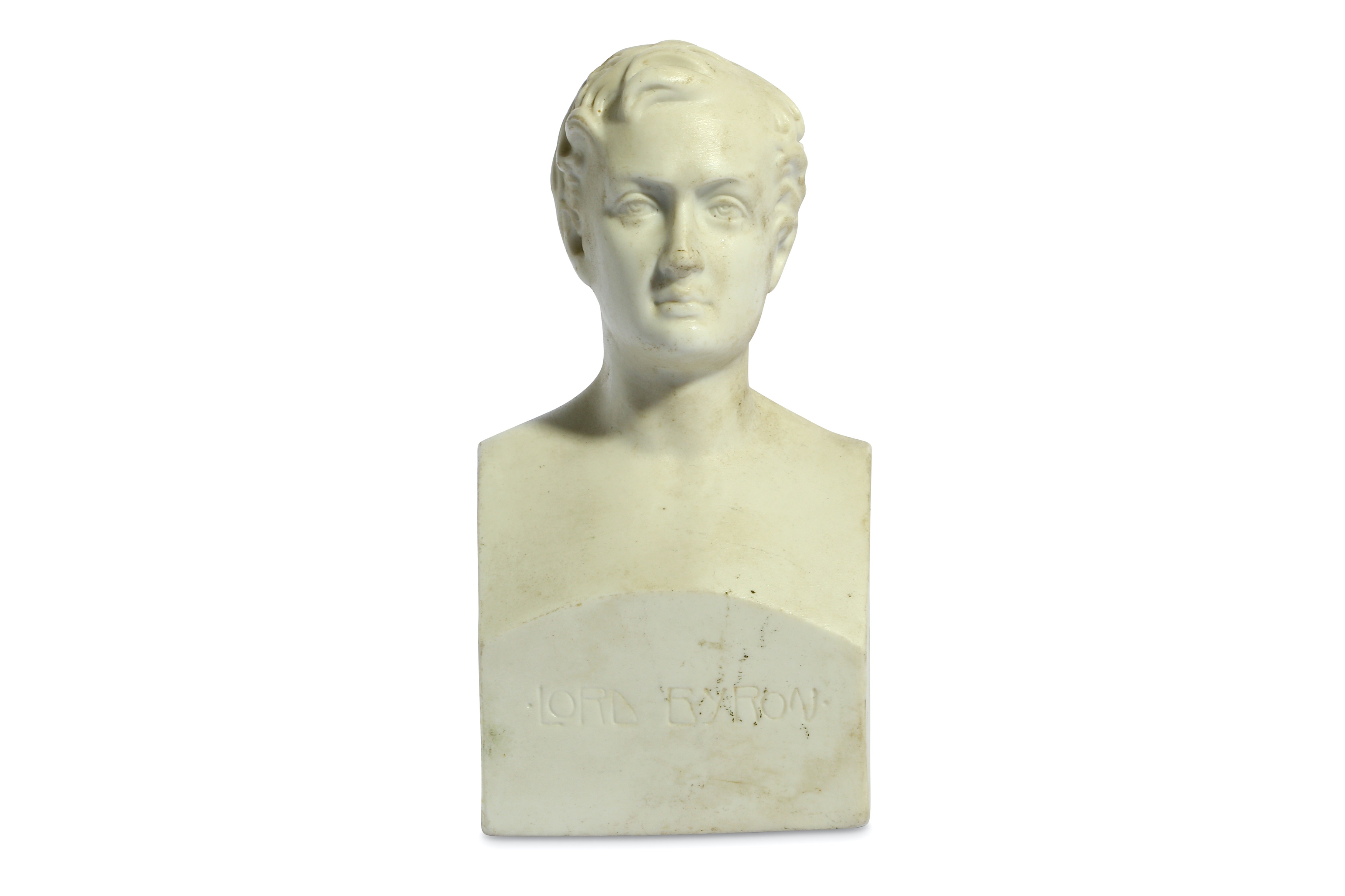 Lot 32 A BISQUE PORCELAIN BUST OF LORD BYRON England,