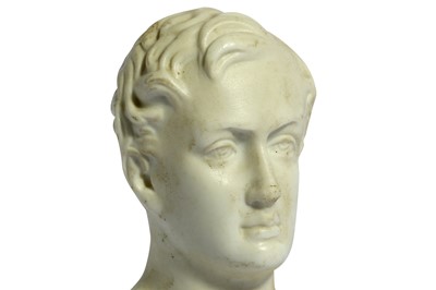 Lot 32 - A BISQUE PORCELAIN BUST OF LORD BYRON England,...