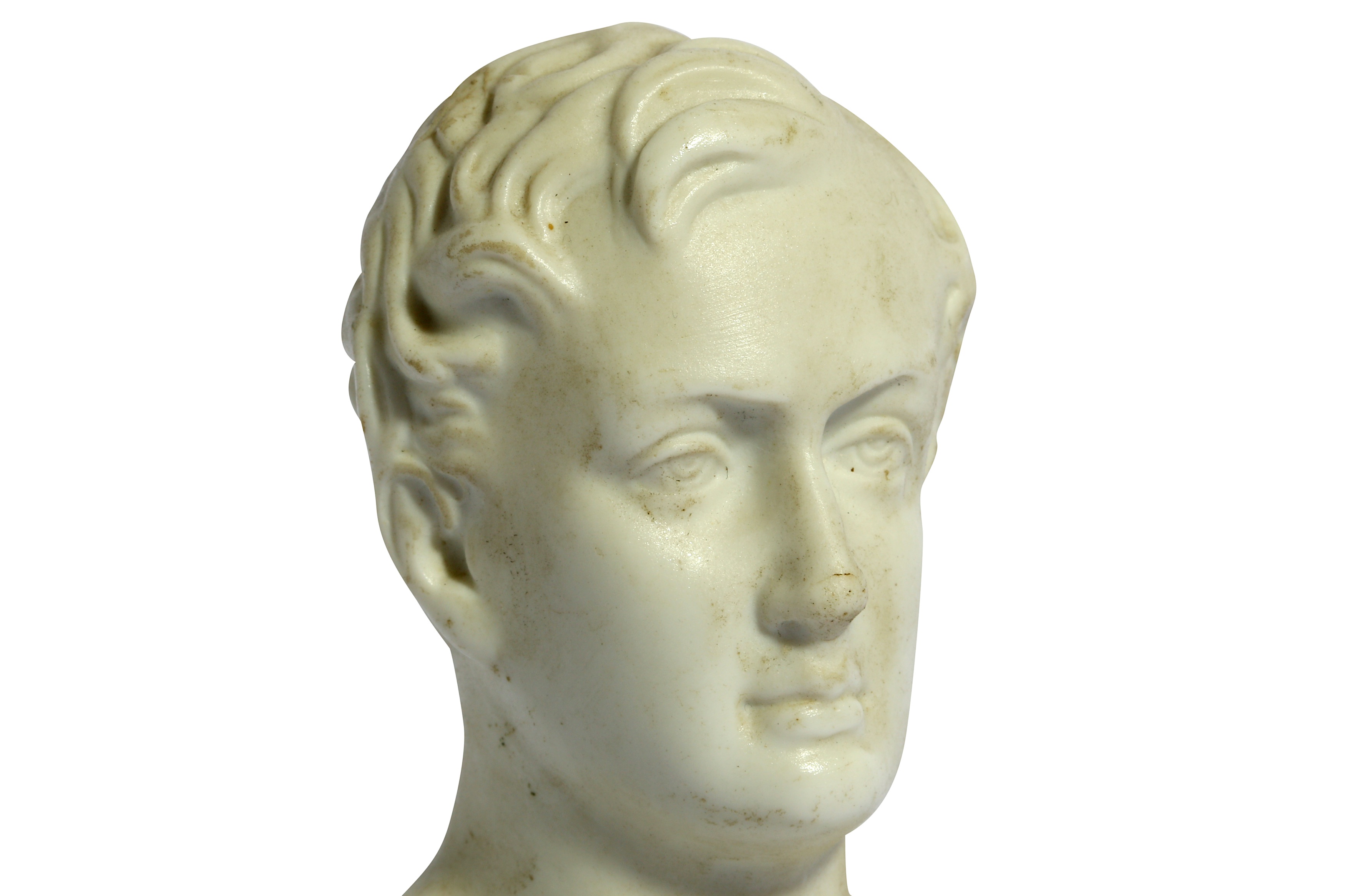 Lot 32 A BISQUE PORCELAIN BUST OF LORD BYRON England,