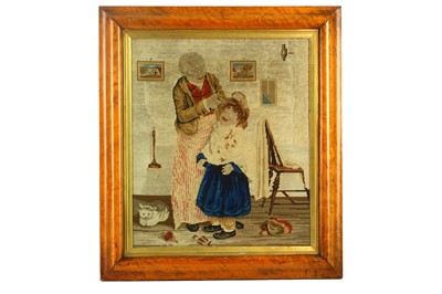 Lot 745 - A late 19th Century needlework panel,...
