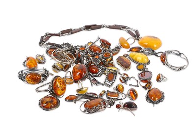 Lot 641 - A large collection of Polish silver and amber*...