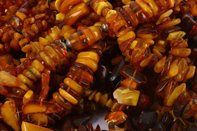 Lot 43 - A LARGE COLLECTION OF BALTIC SHARD AMBER* BEAD NECKLACES