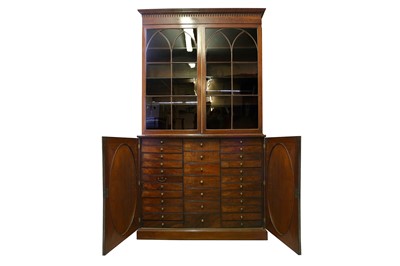 Lot 21 - A GEORGE III MAHOGANY COLLECTOR'S CABINET,...
