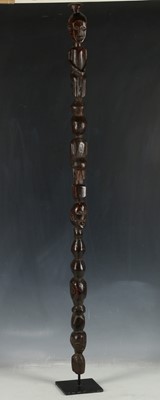 Lot 159 - African wooden walking stick from Congo, Lega...