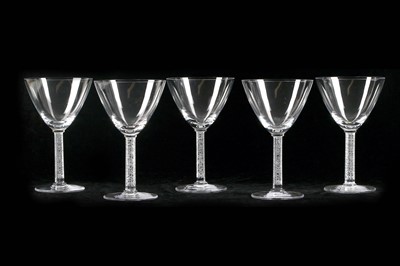 Lot 478 - A set of five Lalique glass Phalsbourg...