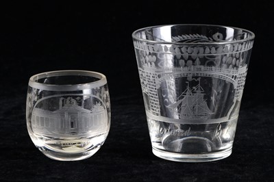 Lot 482 - A 19th Century etched glass tumbler...