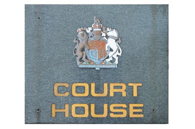 Lot 250 - A 1960'S GRANITE COURT HOUSE SIGN WITH PAINTED...