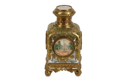 Lot 182 - A 19TH CENTURY FRENCH GILT METAL AND CUT GLASS...