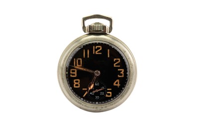 Lot 618 - WALTHAM. AN OPEN FACE MILITARY POCKET WATCH...