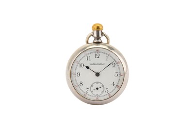 Lot 630 - SILVER OPEN FACE POCKET WATCH WITH A GOLD...