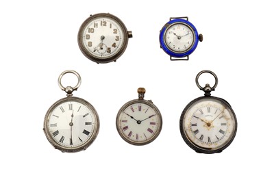 Lot 631 - 5 SILVER POCKET WATCHES