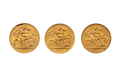 Lot 37 - Three George V Gold Full Sovereigns, 1931  (3)