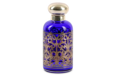 Lot 272 - A modern blue glass silver overlay scent...