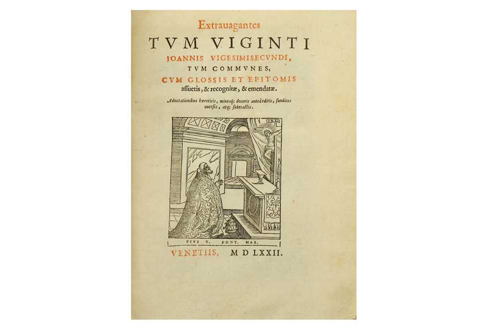 Lot 381 - John XXII, Pope.- Canon Law Extravagantes tum...