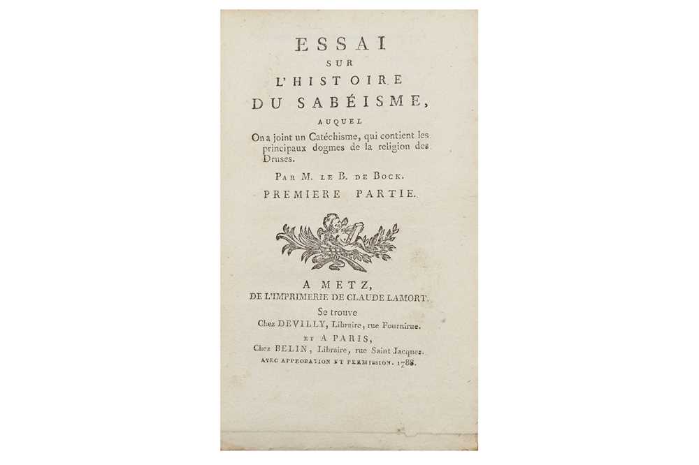 Lot 365 - Bock (Jean-Nicolas-Etienne, baron de) Essai...