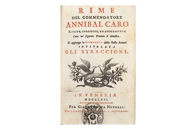 Lot 369 - Caro (Annibale)  Rime..., engraved author’s...