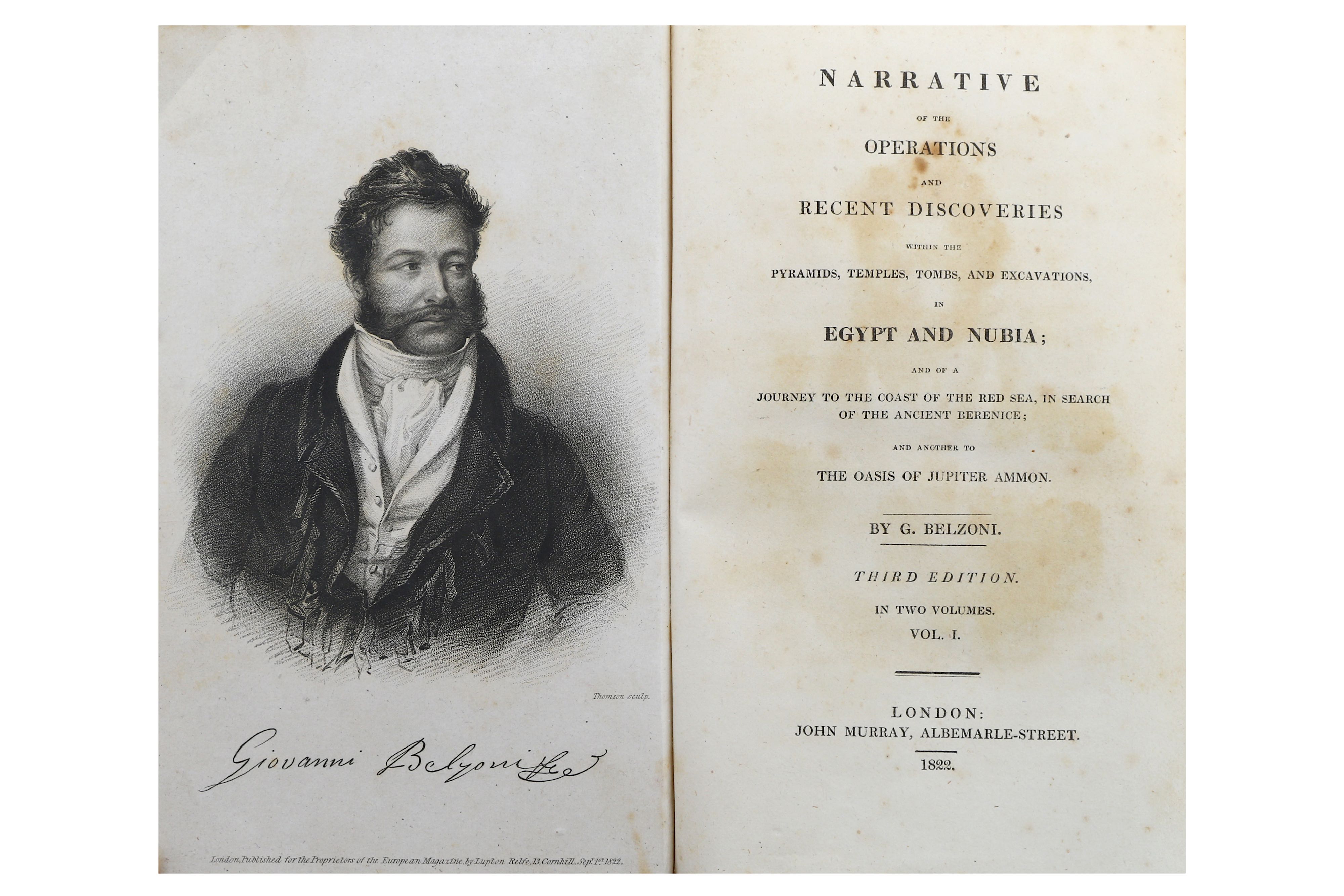 Lot 153 Belzoni (Giovanni Battista) Narrative of the