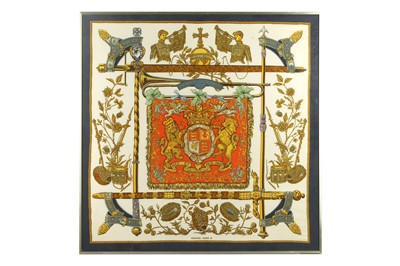 Lot 744 - A framed Hermes 'The Queens Silver Jubilee...