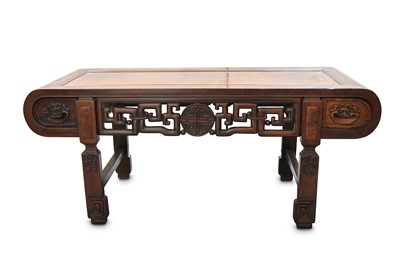 Lot 459 - A CHINESE HARDWOOD LOW TABLE.  The rectangular...