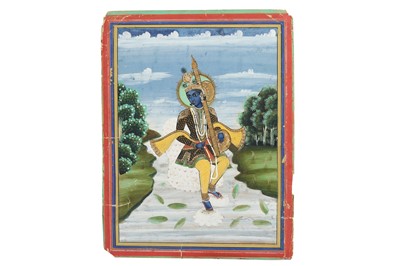 Lot 273 - A YOUNG KRISHNA ON A LOTUS THRONE PLAYING A SITAR