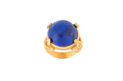 Lot 51 - A lapis lazuli dress ring, circa 1960 The...