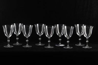 Lot 496 - A set of nine 1980s Lalique crystal wine...