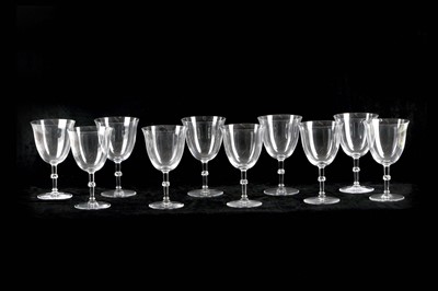 Lot 499 - A set of ten 1980s Lalique crystal red wine...