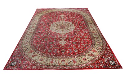 Lot 44 - AN EXTREMELY FINE SIGNED SILK QUM CARPET,...