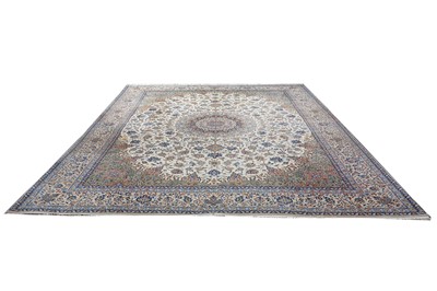 Lot 49 - AN EXTREMELY FINE PART SILK ISFAHAN CARPET,...