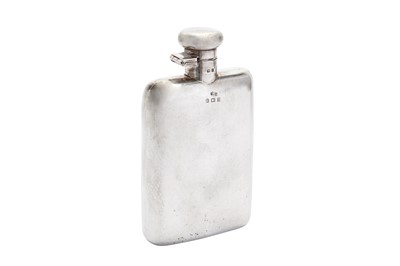 Lot 22 - A George V sterling silver spirit hip flask,...
