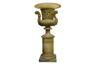 Lot 142 - A LATE 19TH CENTURY ITALIAN CARVED ALABASTER...