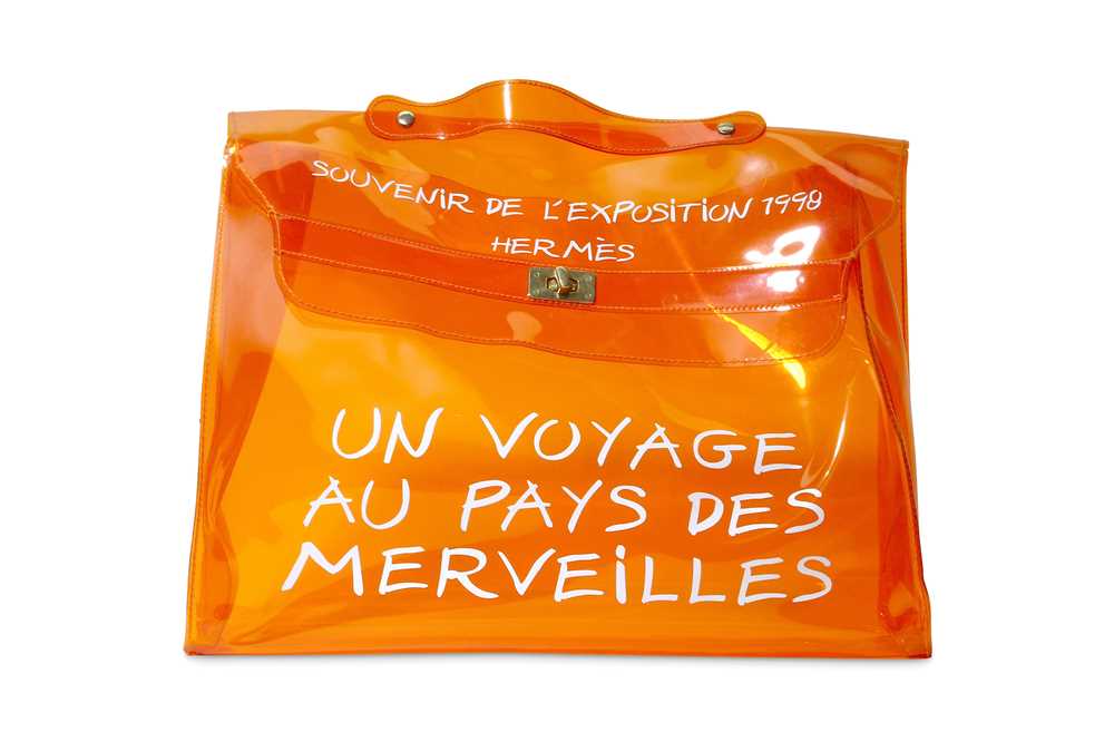 Lot 19 - Hermes Limited Edition Transparent Orange Vinyl 'Souvenir de L'Exposition' Kelly