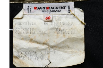 Lot 120 - Yves Saint Laurent Rive Gauche Gold Metallic Silk Shirt - Size 40