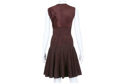 Lot 47 - Alaia Aubergine Velveteen Fit and Flare Dress - size 38