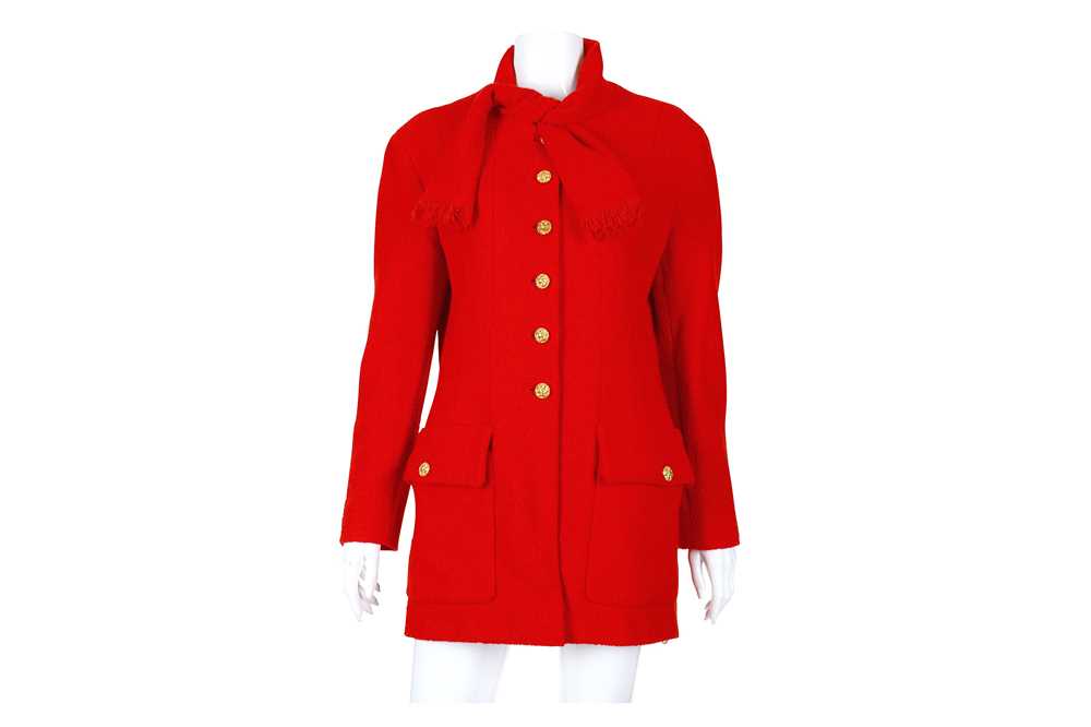 Lot 27 - Chanel Red Boucle Jacket