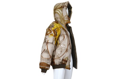 Lot 10 - Hermes Iridescent Khaki Puffer Jacket - size 40