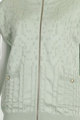Lot 3 - Chanel Pale Green Cardigan - size 44