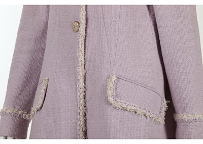 Lot 60 - Chanel Lilac Boucle Long Jacket - size 46