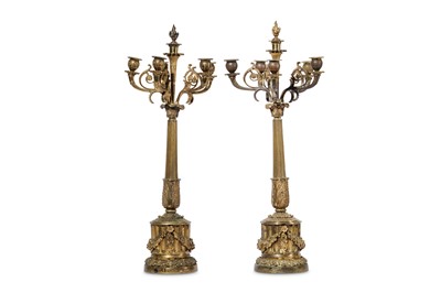 Lot 74 - A LARGE PAIR OF 19TH CENTURY AND LATER GILT...