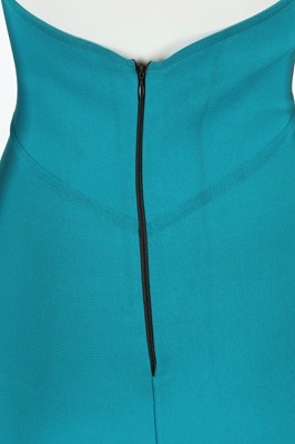 Lot 83 - Herve Leger Turquoise Halterneck Bandage Dress - size XL