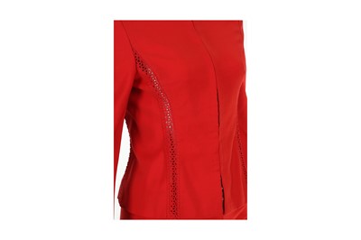 Lot 31 - Gianni Versace Couture Red Trouser Suit - size 40